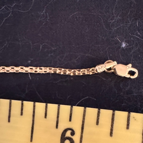 10k Gold Chain Bracelet 6 1/2 inch 1mm .45 grams and Bismark 2mm .65 grams new - Picture 2 of 5